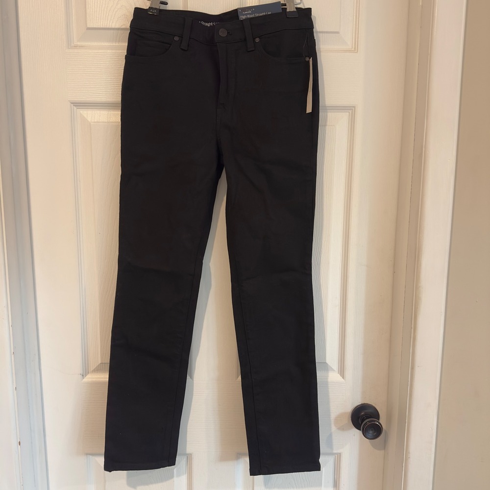 Talbots Flawless High-Waist Straight-Leg Black Jeans‎ Women 4P Petite New